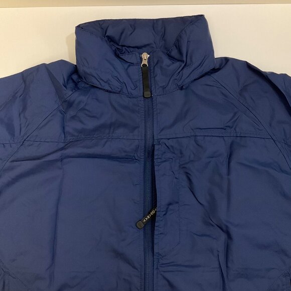 LL Bean Navy Blue Mens Large Zip-Up Windbreak Rain Jacket Outdoor Active Hooded - Picture 4 of 12
